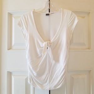 Top White S/S Size Medium W/Tied Detail